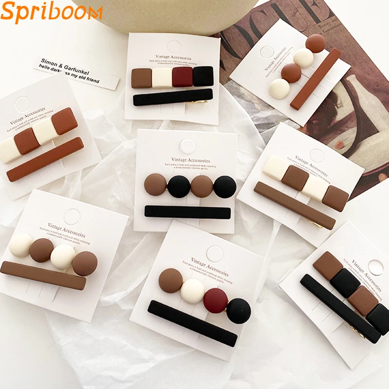 2Pcs/set Korean Hairpins Square Round Brown Black Temperament Barrettes Autumn Winter Headwear Hair Accessories for Women Gifts
2Pcs/set Korean Hairpins Square Round Brown Black Temperament Barrettes Autumn Winter Headwear Hair Accessories for Women Gifts