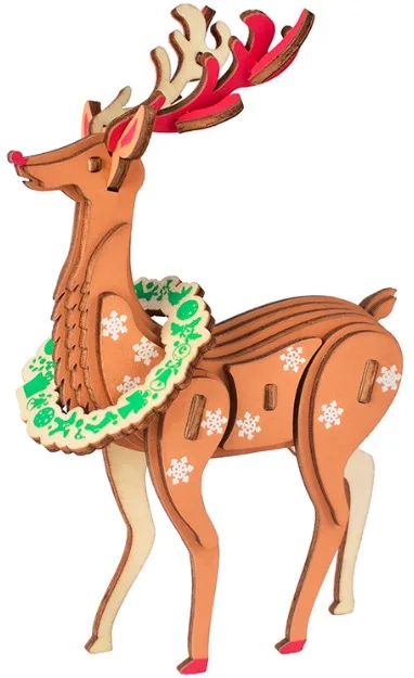 Christmas deer 3D wooden puzzle laser cutting wood desk decoration assembly DIY gift Christmas New year
Christmas deer 3D wooden puzzle laser cutting wood desk decoration assembly DIY gift Christmas New year