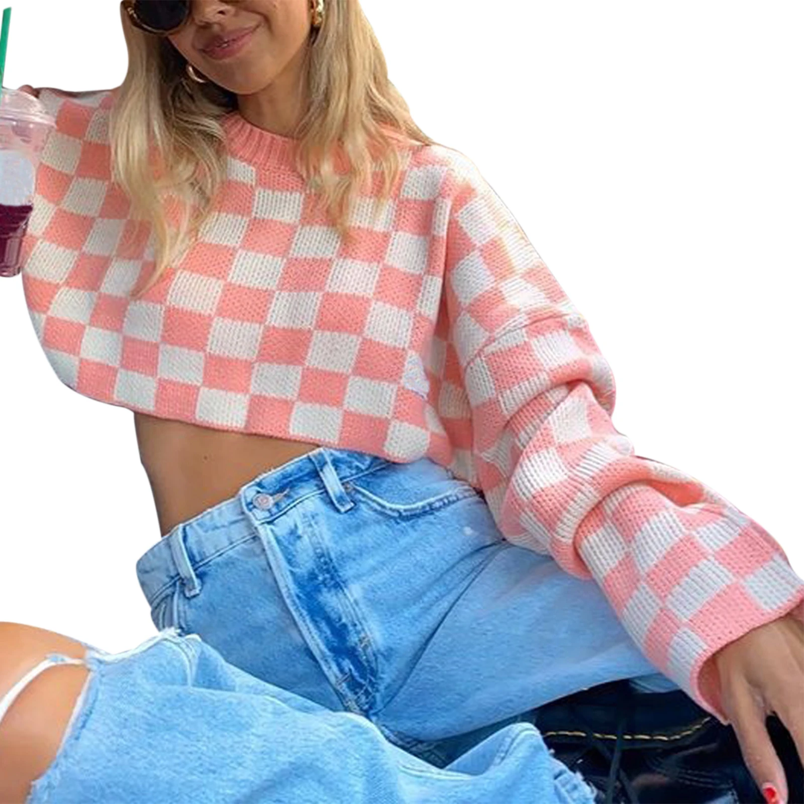 2021 New Women Knit Sweater Adults Printed Long Sleeve Round Neck Pullover Blue/ Green/Pink
2021 New Women Knit Sweater Adults Printed Long Sleeve Round Neck Pullover Blue/ Green/Pink