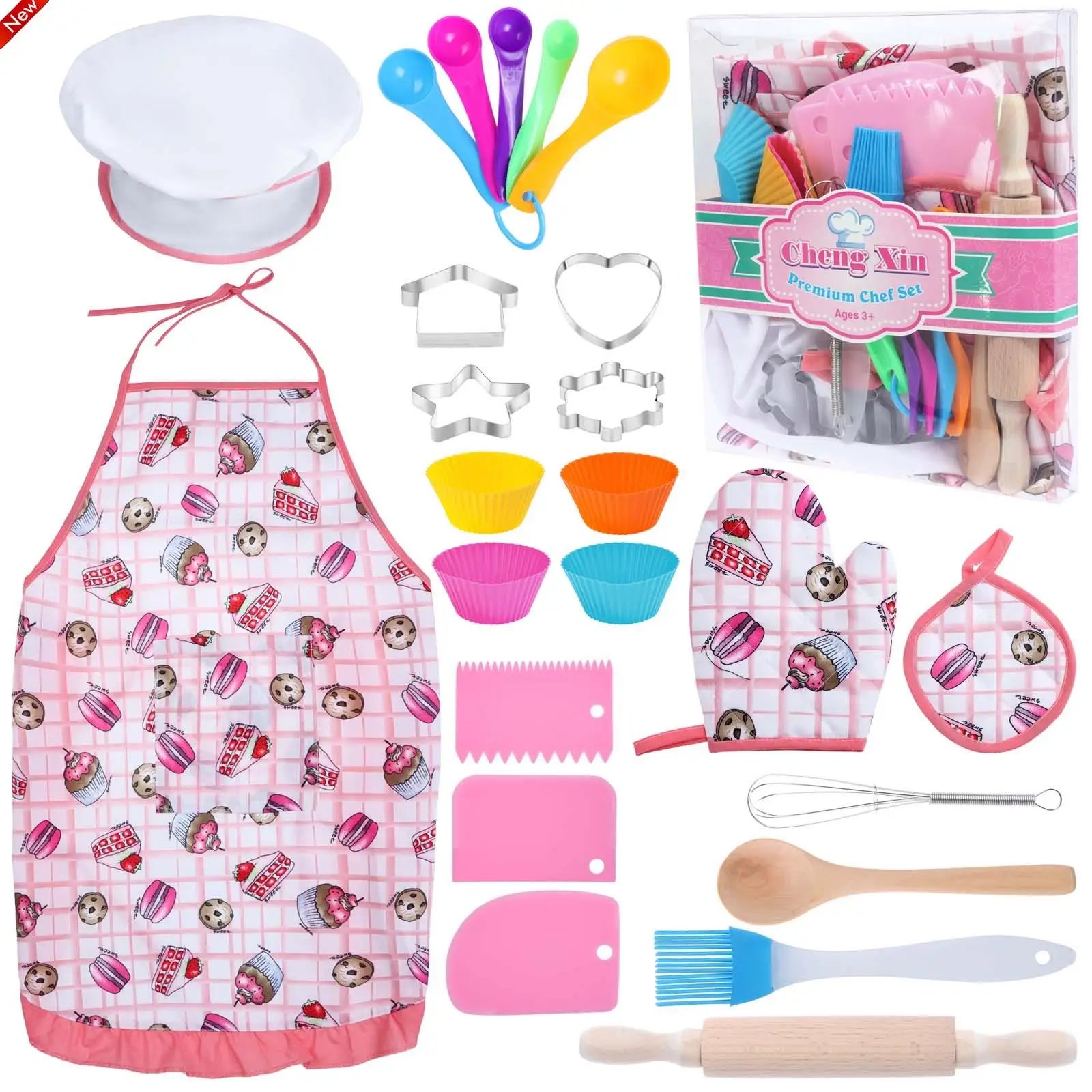 20pcs Apron for Little Girls Kids Cooking Baking Set Chef Hat Mitt & Utensil for Toddler Dress Up Chef Costume Role Play
20pcs Apron for Little Girls Kids Cooking Baking Set Chef Hat Mitt & Utensil for Toddler Dress Up Chef Costume Role Play