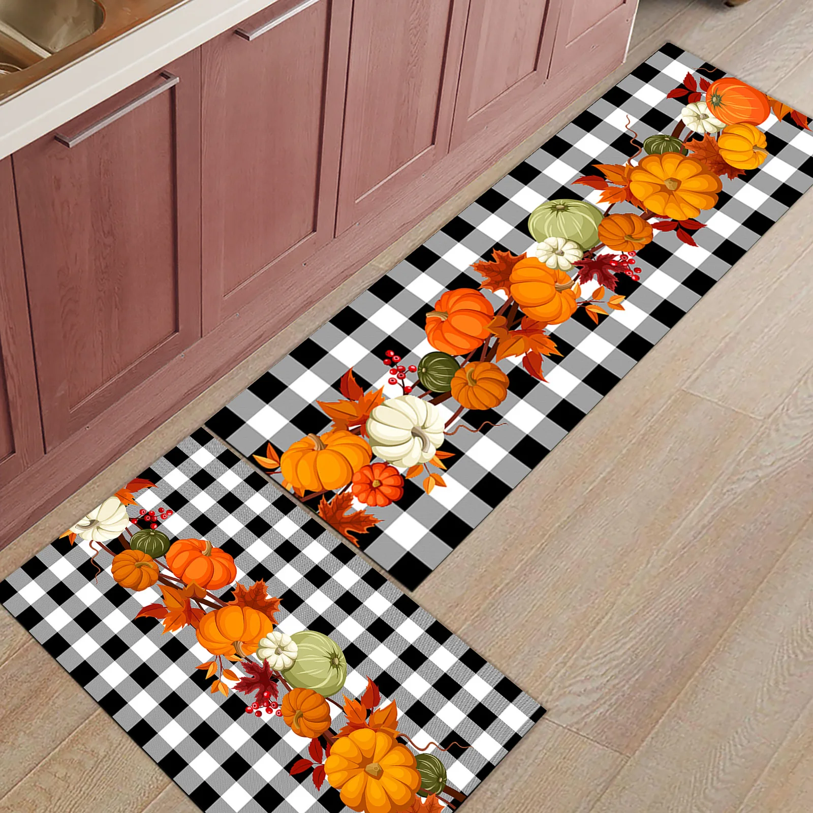 Черный клетчатый кухонный коврик в виде тыквы на День Благодарения, Придверный коврик, Рождественский домашний декор, ковер для гостиной, П... 
Черный клетчатый кухонный коврик в виде тыквы на День Благодарения, Придверный коврик, Рождественский домашний декор, ковер для гостиной, П...
