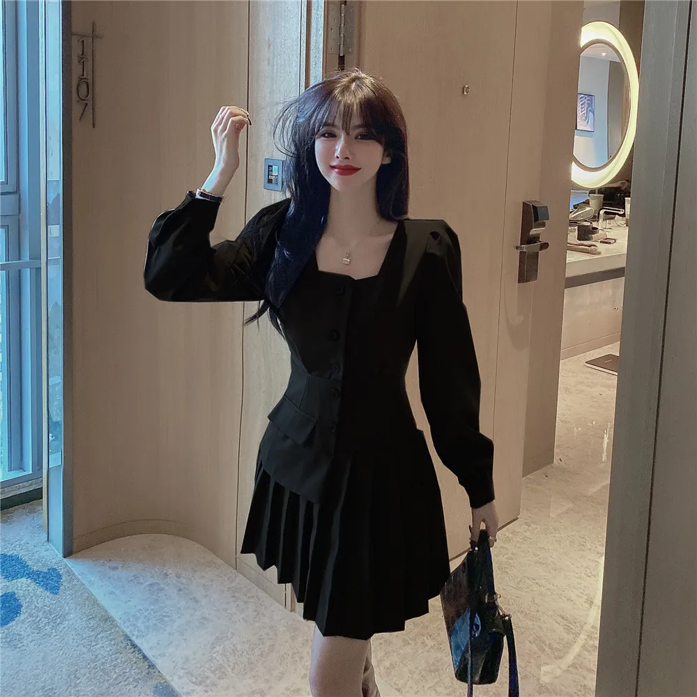 Fashion Business Mini Dress Korean Elegant Blazer Dress Women Long Sleeve Office Party Dress Female Autumn High Waist
Fashion Business Mini Dress Korean Elegant Blazer Dress Women Long Sleeve Office Party Dress Female Autumn High Waist