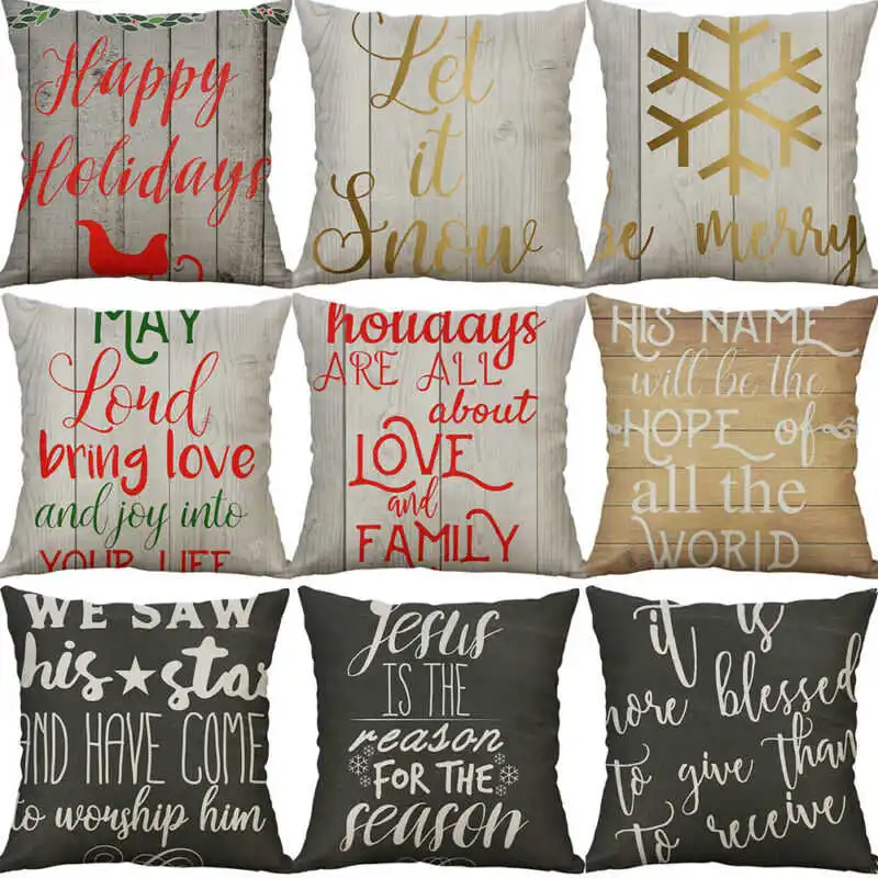 Manifesto Christmas Cushion Cover 18" Home Decor Happy Holiday Letter Pillow case Printing
Manifesto Christmas Cushion Cover 18" Home Decor Happy Holiday Letter Pillow case Printing