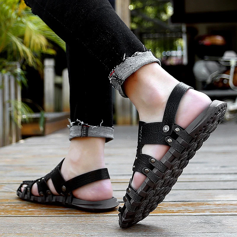 Misalwa Roam Men Sandal Rivet Summer Outdoor Men's Shoes Anti Collision Fashion Shoe Mens Slippers Handmade 38-47 Big Size
Misalwa Roam Men Sandal Rivet Summer Outdoor Men's Shoes Anti Collision Fashion Shoe Mens Slippers Handmade 38-47 Big Size