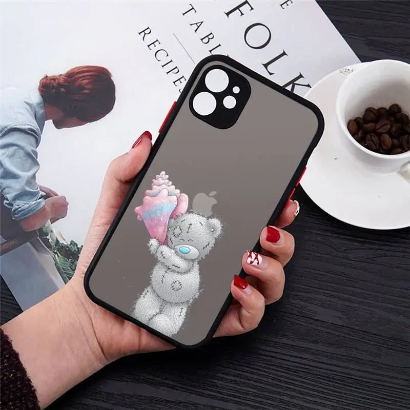Lovely Teddy bear Phone Case Transparent Matte for iPhone 7 8 11 12 s mini pro X XS XR MAX Plus cover funda
Lovely Teddy bear Phone Case Transparent Matte for iPhone 7 8 11 12 s mini pro X XS XR MAX Plus cover funda