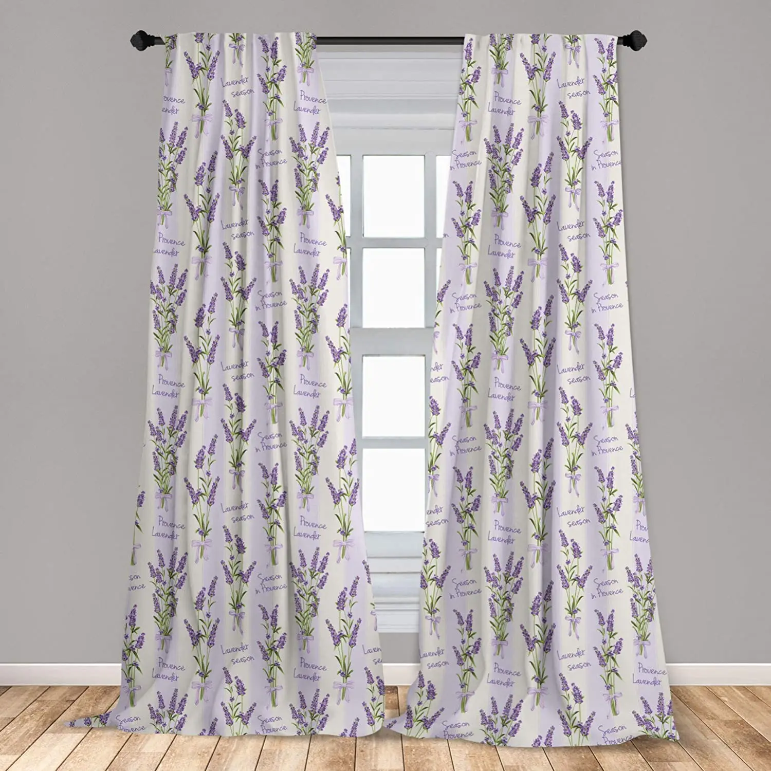 Lavender Window Curtain Stripes and Flowers Ribbons Romantic Country Spring Season Inspired Design Art Lightweight Decorative
Lavender Window Curtain Stripes and Flowers Ribbons Romantic Country Spring Season Inspired Design Art Lightweight Decorative