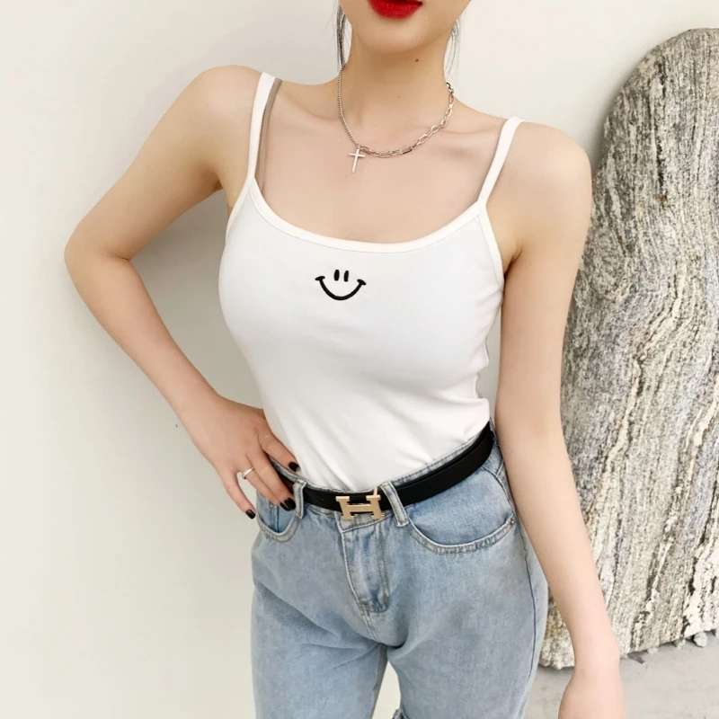2021 Летняя женская тонкая хлопковая майка, укороченные топы, женские майки с принтом улыбки, однотонные футболки без рукавов S831
2021 Летняя женская тонкая хлопковая майка, укороченные топы, женские майки с принтом улыбки, однотонные футболки без рукавов S831
