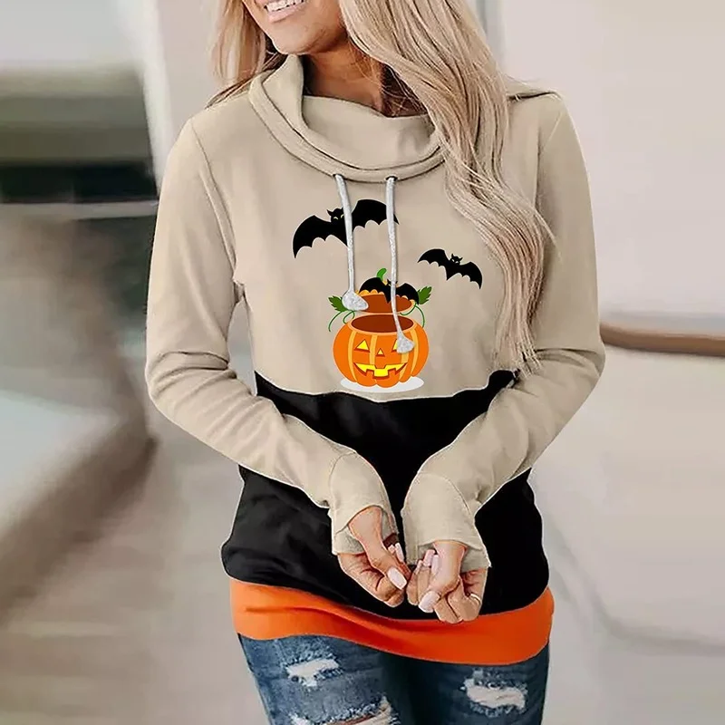 Women Halloween Bat Pumpkin High Collar Casual Color Matching Long Sleeves Couple Hoodies Sweatshirt Fleece Cotton Tracksuit
Women Halloween Bat Pumpkin High Collar Casual Color Matching Long Sleeves Couple Hoodies Sweatshirt Fleece Cotton Tracksuit