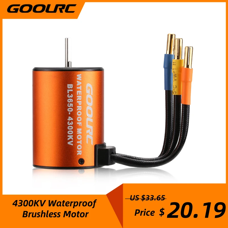 GoolRC 3650 4300KV водонепроницаемый бесщеточный двигатель для 1/10 RC автомобиля HSP 94123 HuanQi