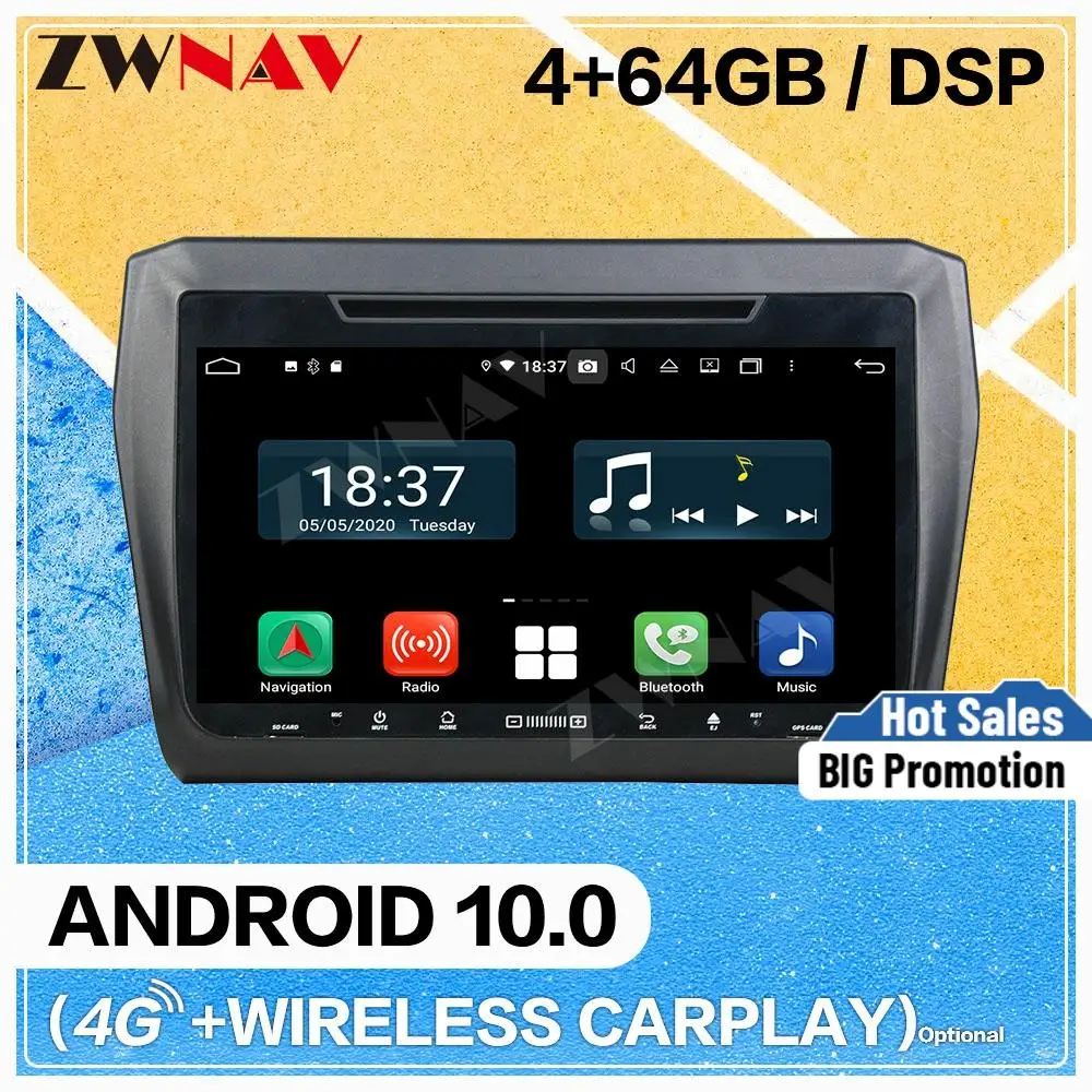 DSP Carplay Android 10,0 экран Автомобильный мультимедийный DVD-плеер для Suzuki Swift 2017-2019 GPS-навигация аудио Радио стерео головное устройство
DSP Carplay Android 10,0 экран Автомобильный мультимедийный DVD-плеер для Suzuki Swift 2017-2019 GPS-навигация аудио Радио стерео головное устройство