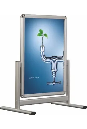

Двухсторонняя алюминиевая рекламная плакатная доска 50x70 см с короткими ногами, флип-доска