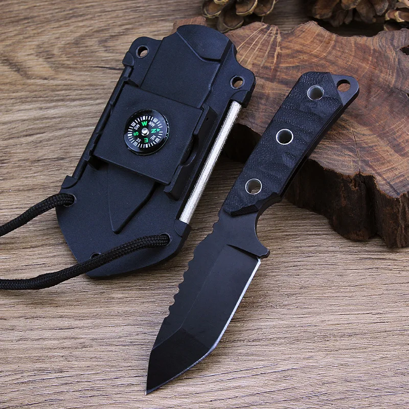 Multifunctional Necklace Knife Sharp Fruit Knife 3CR13 Stainless Steel Blade G10 Handle Portable Outdoor Small Straight Knife
Multifunctional Necklace Knife Sharp Fruit Knife 3CR13 Stainless Steel Blade G10 Handle Portable Outdoor Small Straight Knife