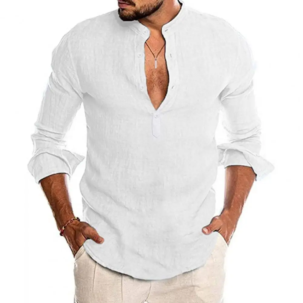 Long Sleeve Beach Shirt V Neck Men Solid Color Slim Fit Casual Shirt Pullover Top
Long Sleeve Beach Shirt V Neck Men Solid Color Slim Fit Casual Shirt Pullover Top