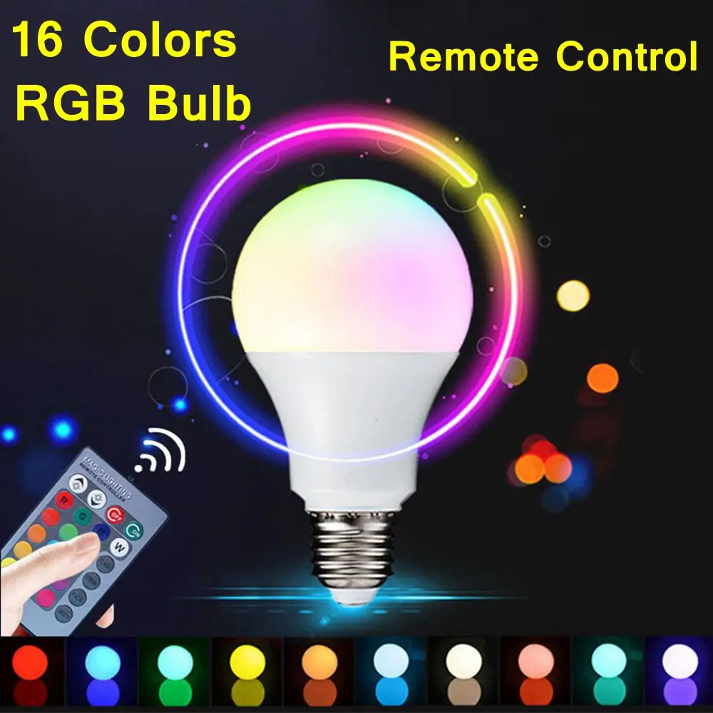 E27 Беспроводной затемнения RGB лампы Красочный Smart LED огни смарт-лампа Spotlight 16 Цвета для освещение для домашней вечеринки Рождественская лампа
E27 Беспроводной затемнения RGB лампы Красочный Smart LED огни смарт-лампа Spotlight 16 Цвета для освещение для домашней вечеринки Рождественская лампа