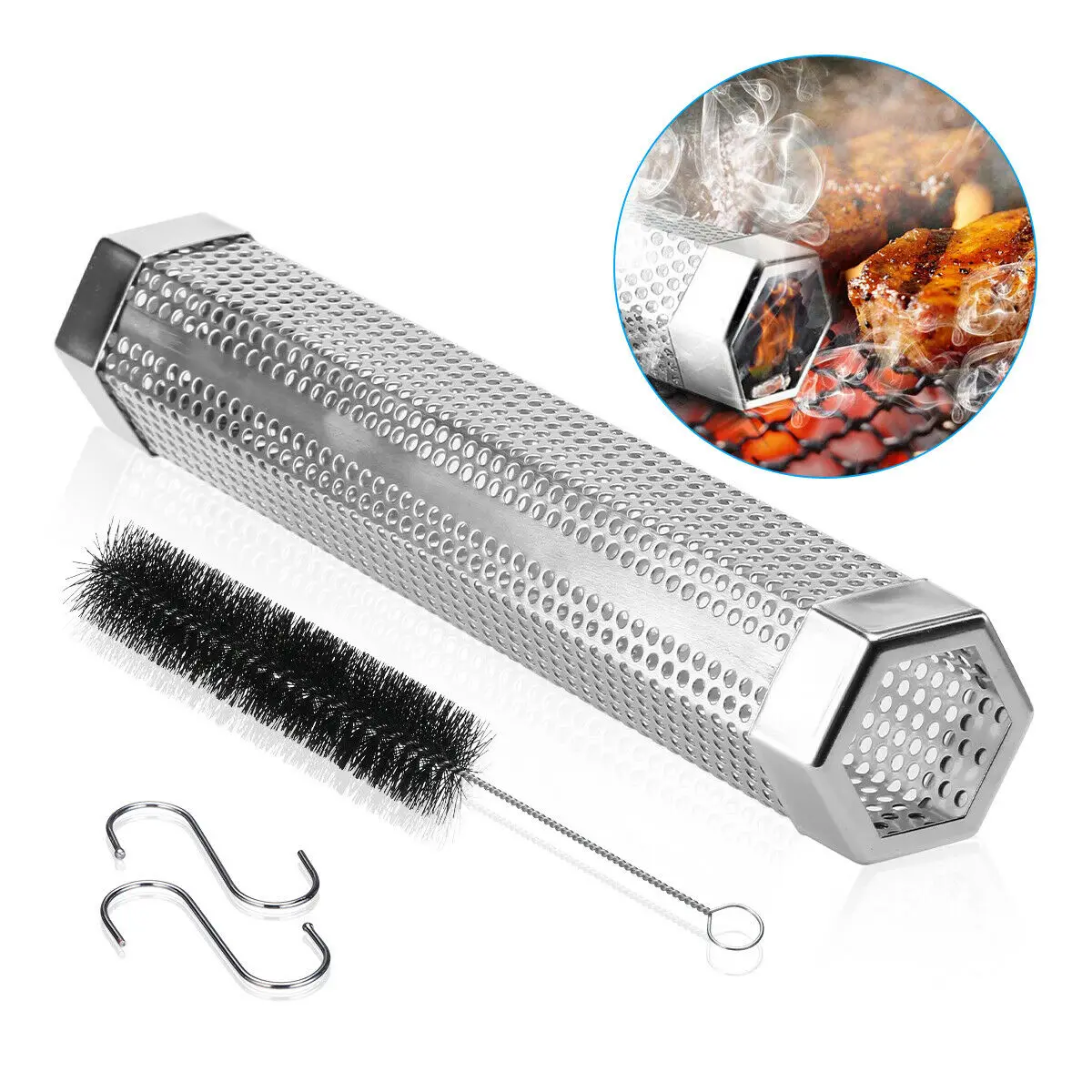 New Hexagonal Barbecue Smoke Pipe 316l Diamond Hole Smoke Pipe Stainless Steel Outdoor Firewood Particle Barbecue Tool
New Hexagonal Barbecue Smoke Pipe 316l Diamond Hole Smoke Pipe Stainless Steel Outdoor Firewood Particle Barbecue Tool