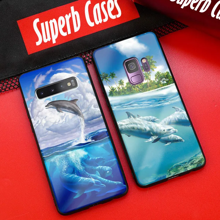 Роскошный чехол для телефона Dolphin Animal Samsung Galaxy S8 s9 s10e s10 plus note8 9 10 PLUS закаленное