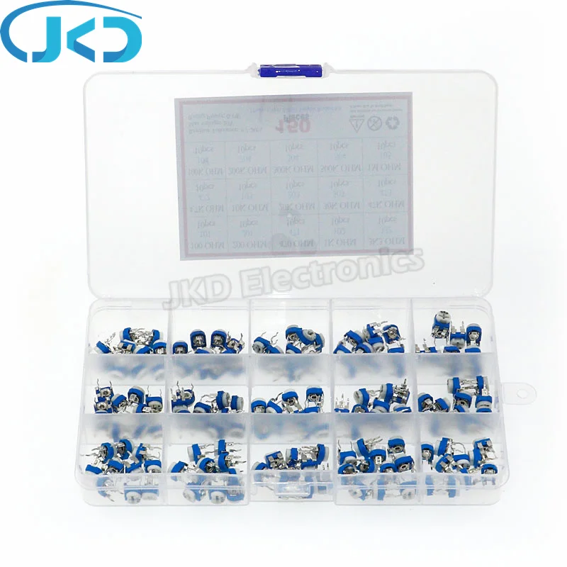 50pcs 15 Values 10 Each Trimming Potentiometer RM-065 Adjustment 100ohm-1M RM065 Variable Resistors Assorted Kit
50pcs 15 Values 10 Each Trimming Potentiometer RM-065 Adjustment 100ohm-1M RM065 Variable Resistors Assorted Kit