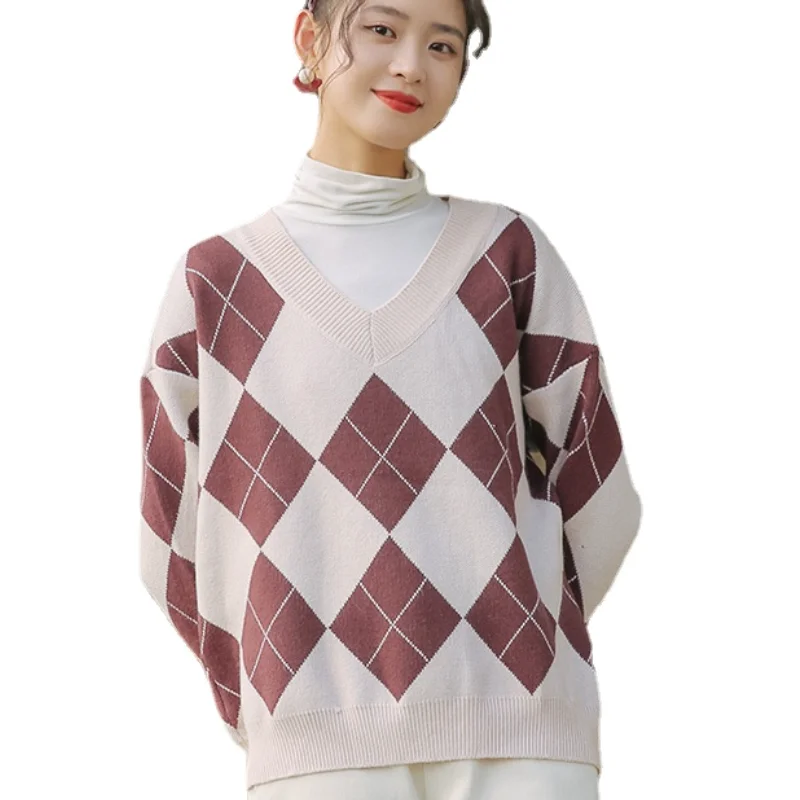BEAUTANA Pullover Cashmere Sweater 2021 Autumn Winter Plaid O Neck Long Sleeve Japanese Aesthetic Knitting Yarn Ribbed Jumper
BEAUTANA Pullover Cashmere Sweater 2021 Autumn Winter Plaid O Neck Long Sleeve Japanese Aesthetic Knitting Yarn Ribbed Jumper
