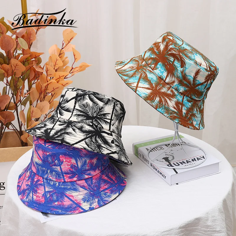 Badinka 2022 New Summer Boho Fisherman Bucket Hat Chapeau Femme Coconut Tree Print Beach Sun Hats for Women Gorras Para Mujer
Badinka 2022 New Summer Boho Fisherman Bucket Hat Chapeau Femme Coconut Tree Print Beach Sun Hats for Women Gorras Para Mujer