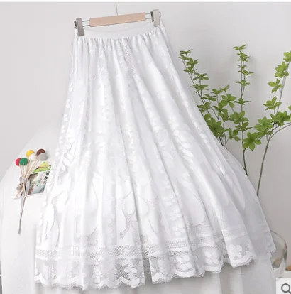 2021 New Spring Summer Women Solid Color Elastic Waist Mid-length Hollow Lace Women Skirt
2021 New Spring Summer Women Solid Color Elastic Waist Mid-length Hollow Lace Women Skirt