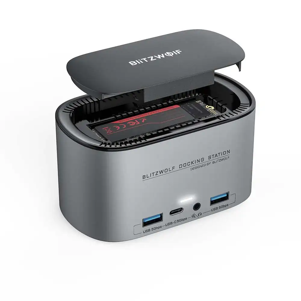 BlitzWolf BW-TH12 14-в-1 USB концентратор док-станции с M.2 SATA 3.0 NGFF SSD Корпус HD 4K/60H Тройной
