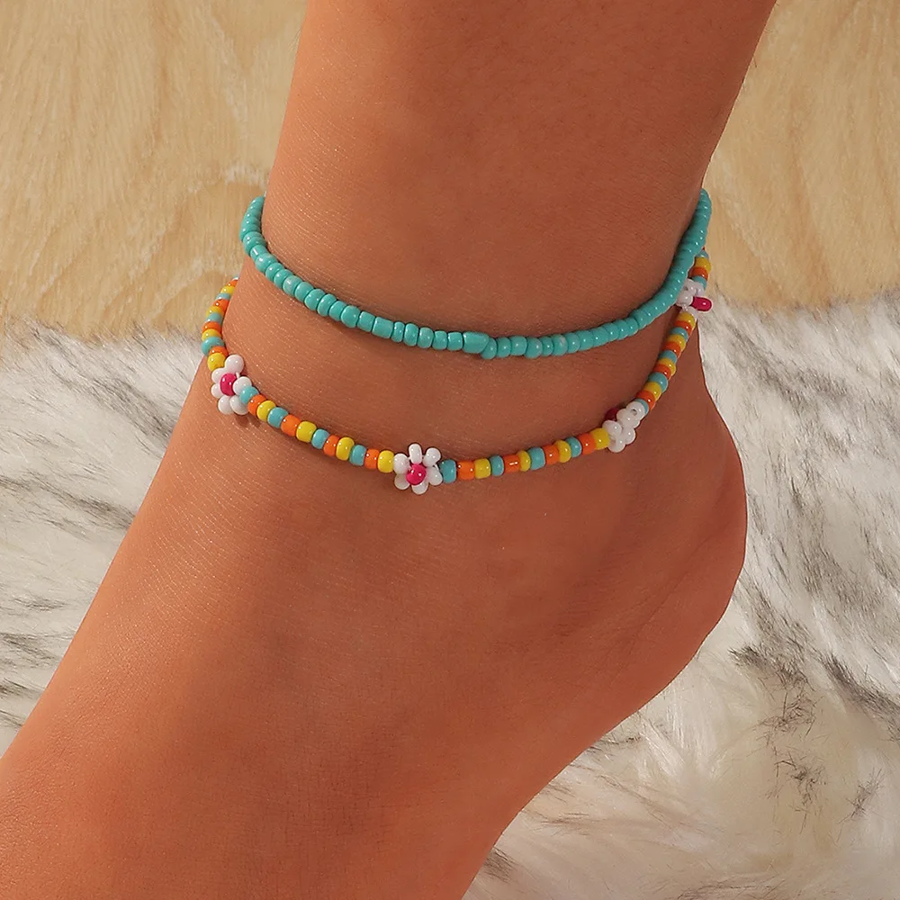 2PCS/SET Bohemian Color Multilayer Anklet For Women Flower Beads Chain Anklets Summer Beach Casual Women Jewelry Friendship Gift
2PCS/SET Bohemian Color Multilayer Anklet For Women Flower Beads Chain Anklets Summer Beach Casual Women Jewelry Friendship Gift