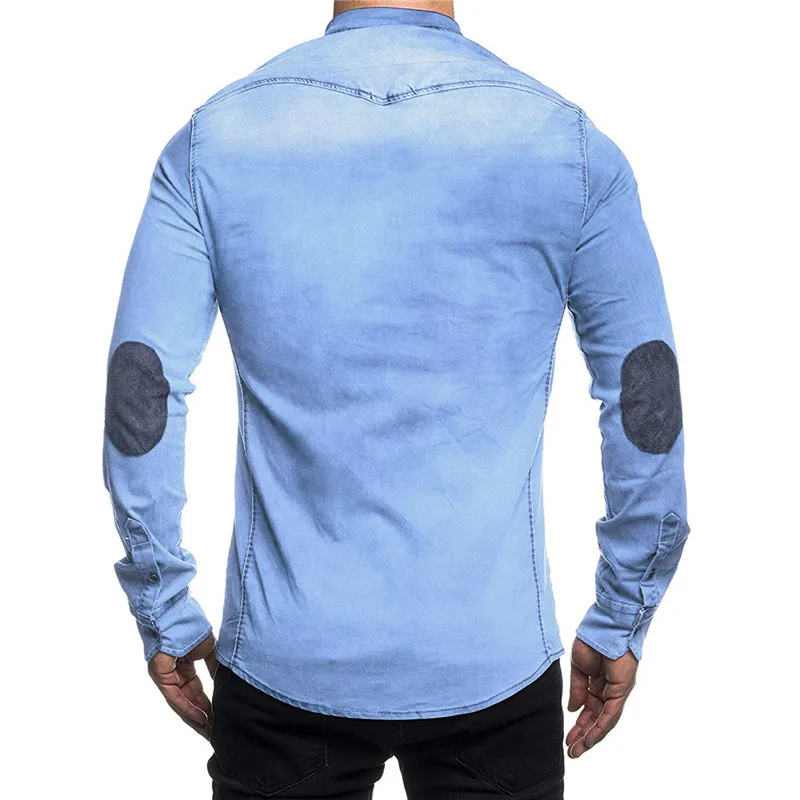 Denim Shirt Men Long Sleeve Men Casual Cotton Jeans Shirt Slim Suede Matching Mens Solid Pocket Shirts Tops Chemise Homme 
Denim Shirt Men Long Sleeve Men Casual Cotton Jeans Shirt Slim Suede Matching Mens Solid Pocket Shirts Tops Chemise Homme
