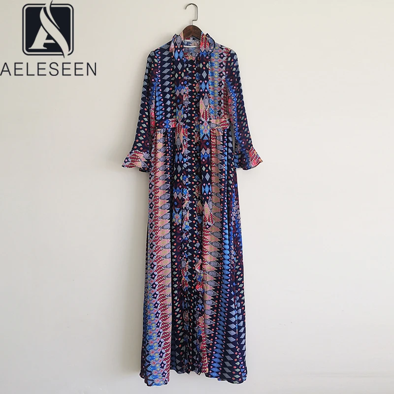 AELESEEN Runway Fashion Women Dress 2022 Spring Autumn Ruffles Geometric Print Long Elegant Party Chiffon Dress
AELESEEN Runway Fashion Women Dress 2022 Spring Autumn Ruffles Geometric Print Long Elegant Party Chiffon Dress