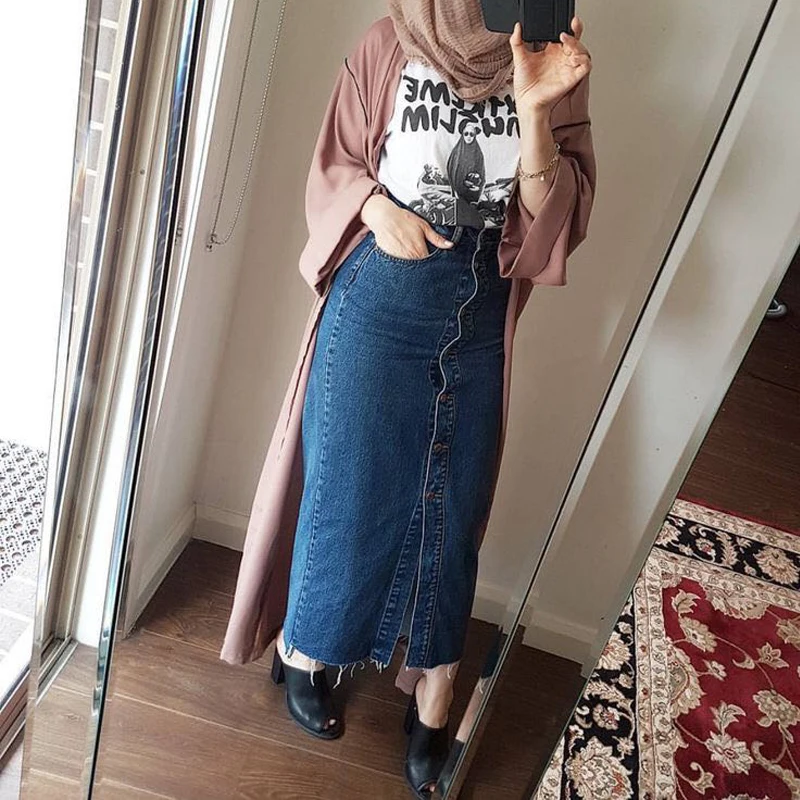 Faldas Mujer Moda 2020 Plus Size Abaya Dubai Muslim Women Long Denim Skirt Turkish Islamic Casual Jeans Bodycon Maxi Skirts
Faldas Mujer Moda 2020 Plus Size Abaya Dubai Muslim Women Long Denim Skirt Turkish Islamic Casual Jeans Bodycon Maxi Skirts