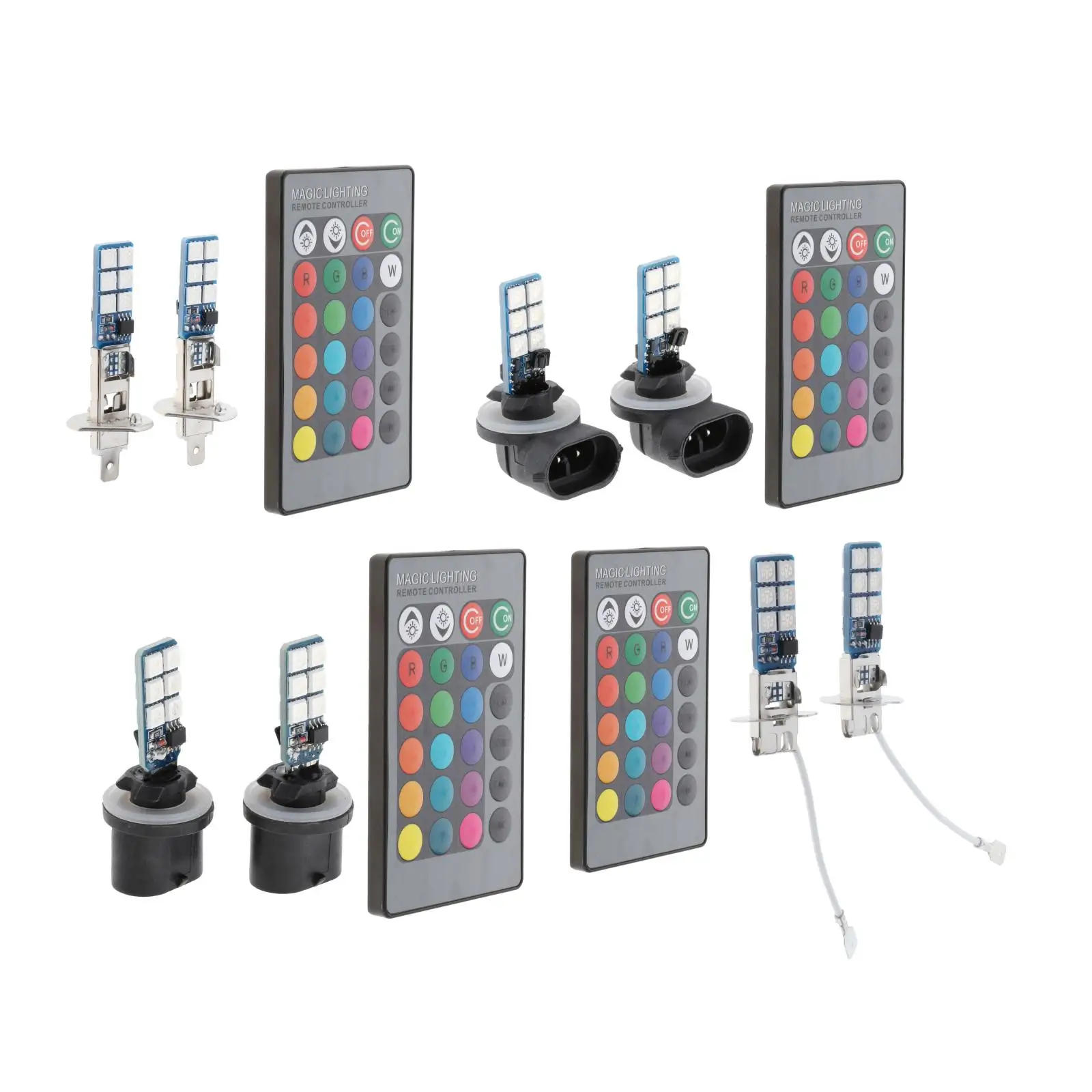 2 Piecces 880 881 H1 5050 Colourful RGB LED Car Headlight Fog Lights Lamp Bulbs Accessories
2 Piecces 880 881 H1 5050 Colourful RGB LED Car Headlight Fog Lights Lamp Bulbs Accessories