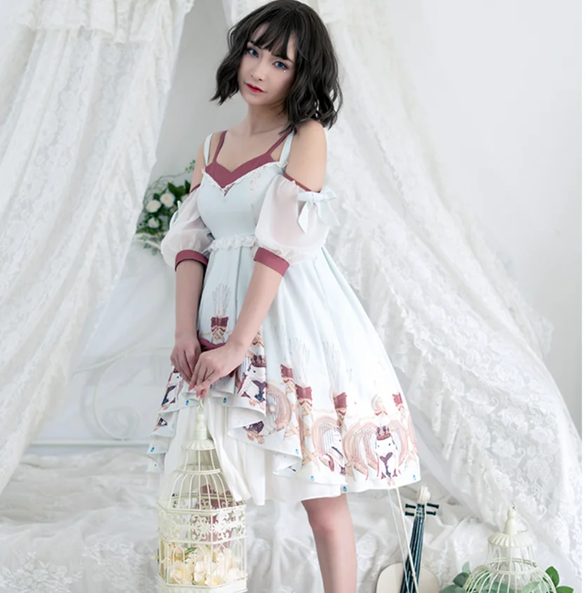 Кавайная девочка с высокой талией, симпатичный бант, в колледжском стиле, Виктория готика, японское платье для девочек, дворец, Сладкая Лолита, op 
Кавайная девочка с высокой талией, симпатичный бант, в колледжском стиле, Виктория готика, японское платье для девочек, дворец, Сладкая Лолита, op