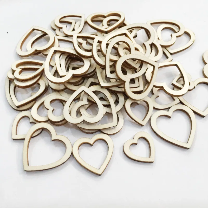 100pcs Wooden Hollow Heart Shapes Ornaments Natural Wood Slices Craft Cutouts for DIY Art Craft Home Party Wedding Xmas Decor
100pcs Wooden Hollow Heart Shapes Ornaments Natural Wood Slices Craft Cutouts for DIY Art Craft Home Party Wedding Xmas Decor