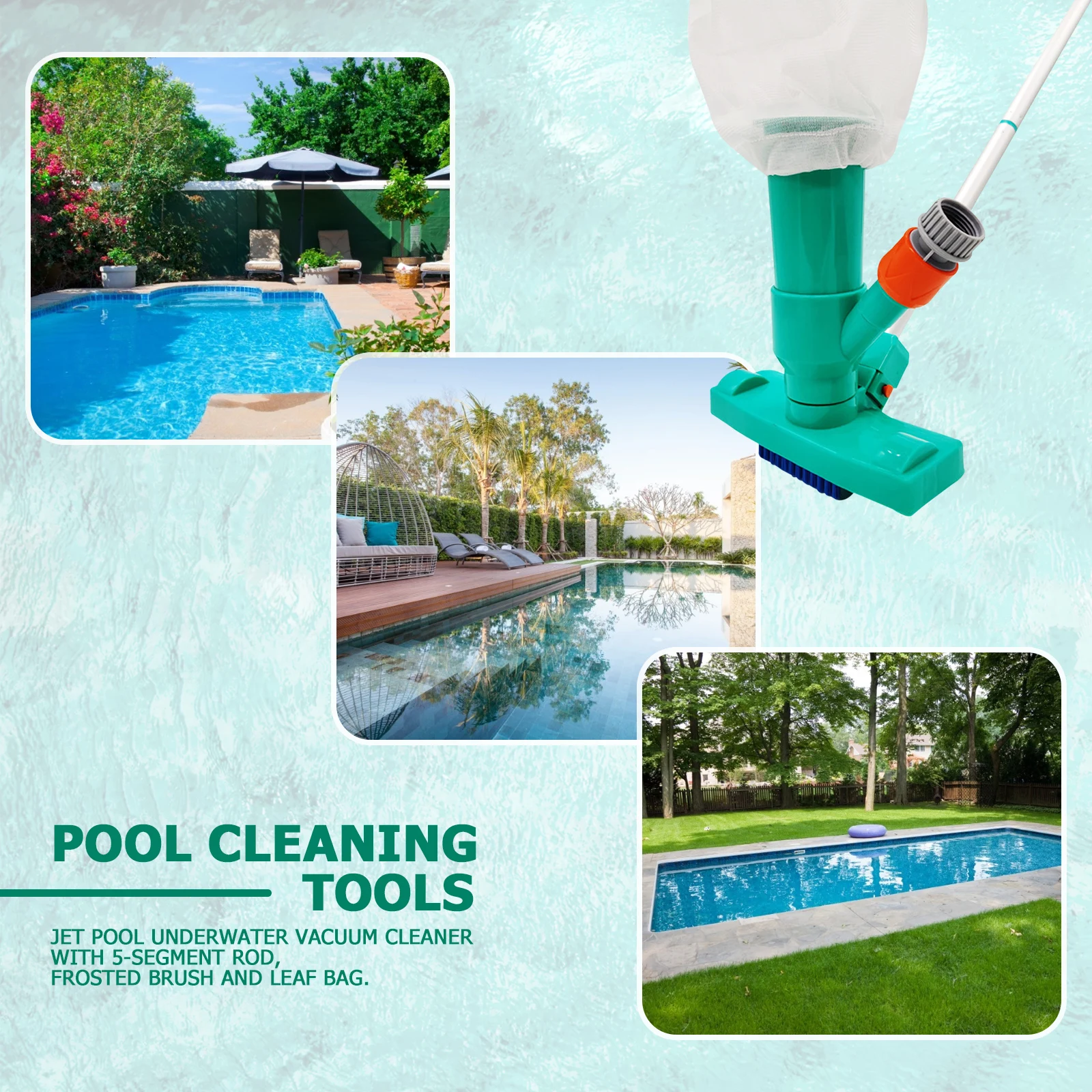 Swimming Pool Vacuum Cleaner Cleaning Tool Kit Suction Spary Jet Cleaner Head with Net for Swimming Pool Spa Pond Fountain
Swimming Pool Vacuum Cleaner Cleaning Tool Kit Suction Spary Jet Cleaner Head with Net for Swimming Pool Spa Pond Fountain