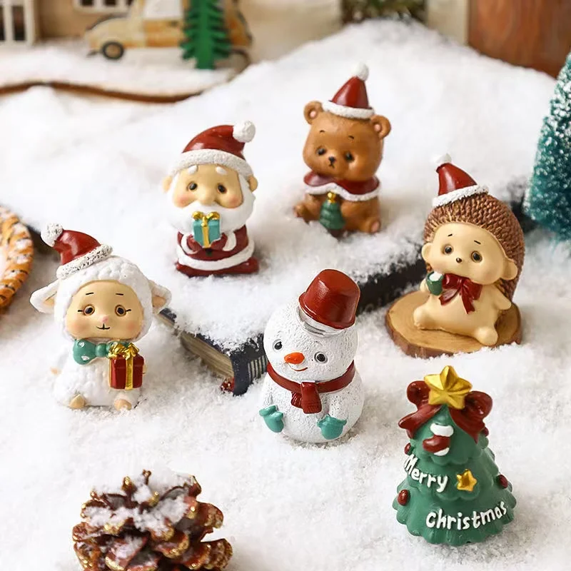 

Рождественское украшение Санта-Клаус, снеговик, полимерная кукла, Рождественское украшение, настольное украшение, кукла, домашний декор, по...