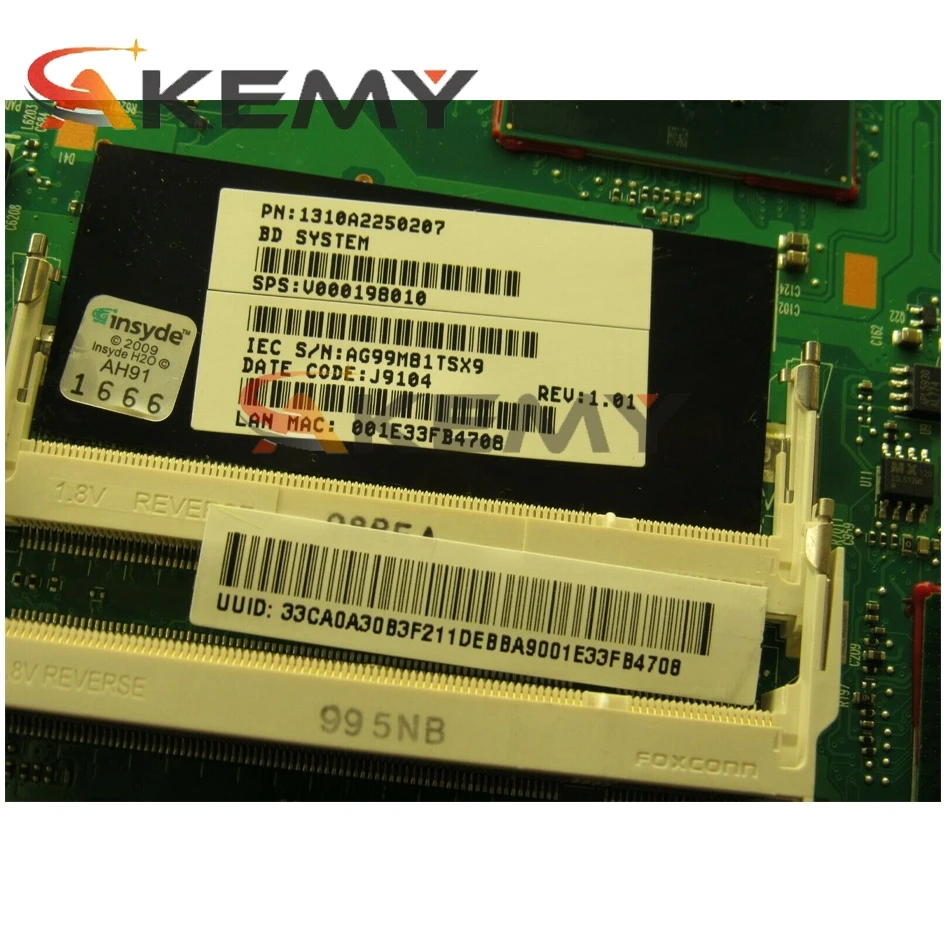 AKEMY V000198010 PN 1310A2250207 for toshiba satallite A500 A505 Motherboard GM45 DDR2 free CPU
AKEMY V000198010 PN 1310A2250207 for toshiba satallite A500 A505 Motherboard GM45 DDR2 free CPU