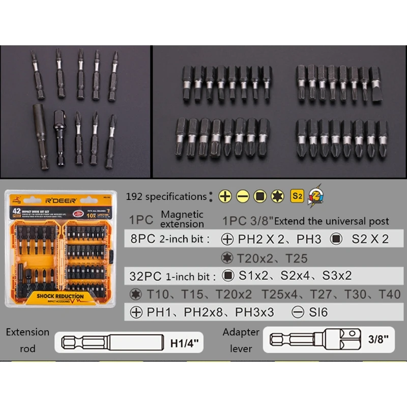 Electric Impact Bits,18/42pcs Screwdriver Socket Electric Drill Impact Bit Set Multifunction Connecting Rod Repair Tools
Electric Impact Bits,18/42pcs Screwdriver Socket Electric Drill Impact Bit Set Multifunction Connecting Rod Repair Tools