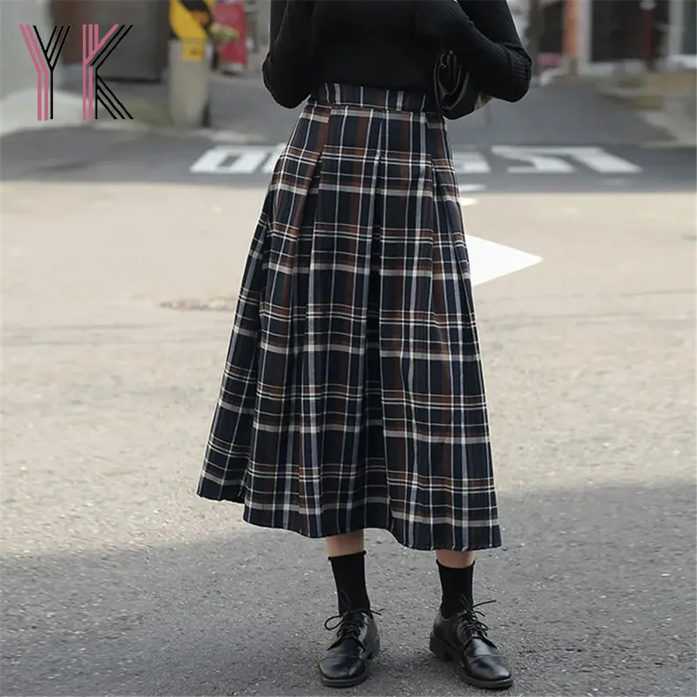 Vintage Back Elastic Band High Waist Pleated Midi Skirts Spring Autumn Aesthetic Retro A-Line Sukienka Loose Korean Fashion Saia
Vintage Back Elastic Band High Waist Pleated Midi Skirts Spring Autumn Aesthetic Retro A-Line Sukienka Loose Korean Fashion Saia