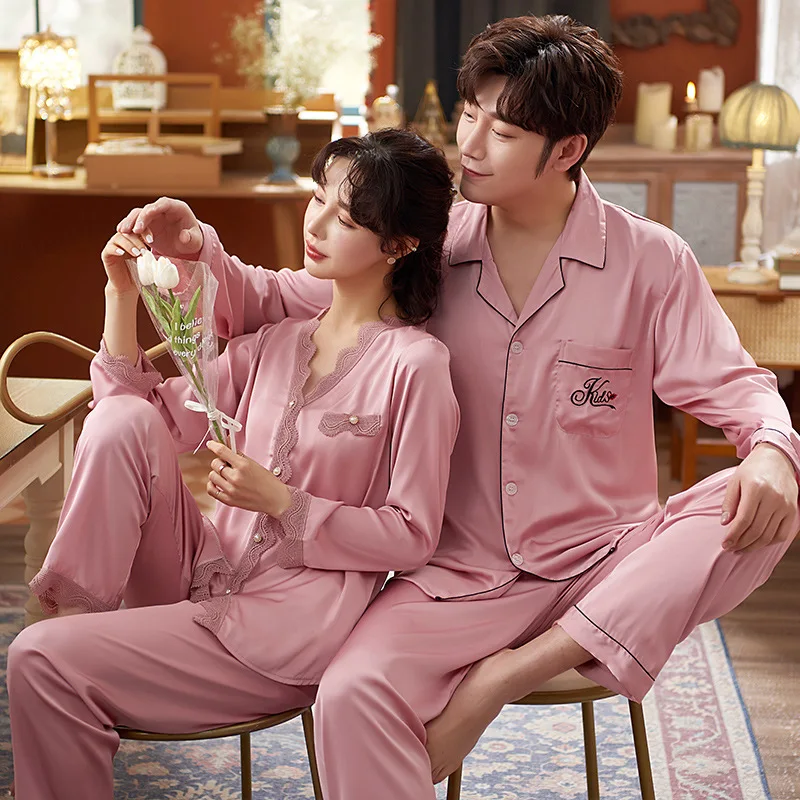 2PCS Men Pajamas Suit Satin Top&Pants Set Nightwear Couple Sleepwear 2PCS Loose Pyjamas Nightgown Pijamas 3XL
2PCS Men Pajamas Suit Satin Top&Pants Set Nightwear Couple Sleepwear 2PCS Loose Pyjamas Nightgown Pijamas 3XL