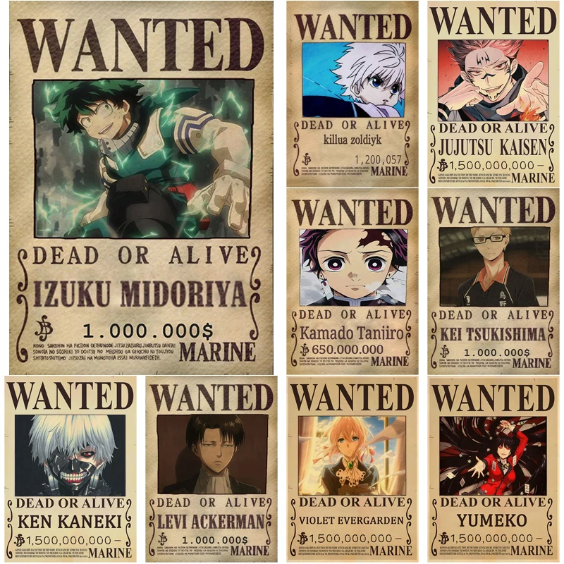 Classic Anime Wanted Poster Jujutsu Kaisen/Demon Slayer Retro Kraft Paper DIY Home Bar Cafe Decor Painting Gift Art Wall Sticker
Classic Anime Wanted Poster Jujutsu Kaisen/Demon Slayer Retro Kraft Paper DIY Home Bar Cafe Decor Painting Gift Art Wall Sticker