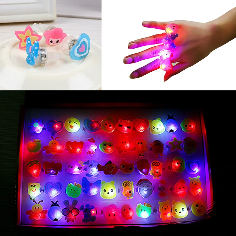 10pcs/lot Glowing Flash Rings Child Luminous Toys for Kids Cartoon Led Finger Light Flashing Toys Baby Girl Birthday Gifts New
10pcs/lot Glowing Flash Rings Child Luminous Toys for Kids Cartoon Led Finger Light Flashing Toys Baby Girl Birthday Gifts New
