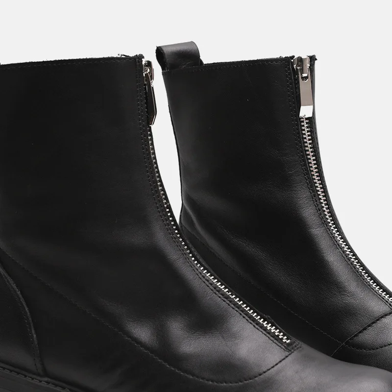 Fall Winter New Round Toe Thick Heel Black Leather Women Ankle Boots Front Zip Belt Fashion Shoes Brand Style 4cm Botines Mujer
Fall Winter New Round Toe Thick Heel Black Leather Women Ankle Boots Front Zip Belt Fashion Shoes Brand Style 4cm Botines Mujer