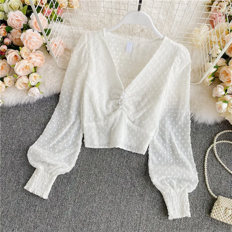 French Fashion Vintage Blouses Femme Tunique V Neck Puff Long Sleeve Tops for Women Cute Clothes Haut Retro Mujer Free Shipping
French Fashion Vintage Blouses Femme Tunique V Neck Puff Long Sleeve Tops for Women Cute Clothes Haut Retro Mujer Free Shipping
