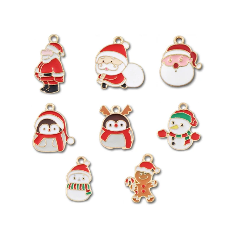 10pcs/Lot Lovely Christmas Santa Claus Snowman Enamel Charms Oil Dripping Alloy Earring Bracelet Pendant Jewelry DIY Accessories
10pcs/Lot Lovely Christmas Santa Claus Snowman Enamel Charms Oil Dripping Alloy Earring Bracelet Pendant Jewelry DIY Accessories