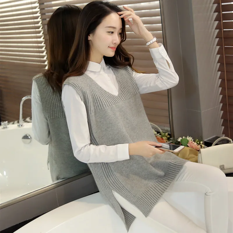 2021 spring and autumn Korean version of the large size split mid-length loose V-neck vest sweater vest jacket women
2021 spring and autumn Korean version of the large size split mid-length loose V-neck vest sweater vest jacket women