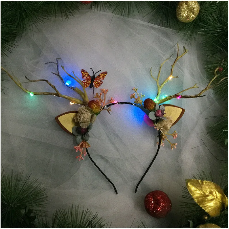 Christmas Tree Branch Elk Adult Children Headdress Party LED Light Headband Christmas Light Antler Headband Hair Accessories
Christmas Tree Branch Elk Adult Children Headdress Party LED Light Headband Christmas Light Antler Headband Hair Accessories