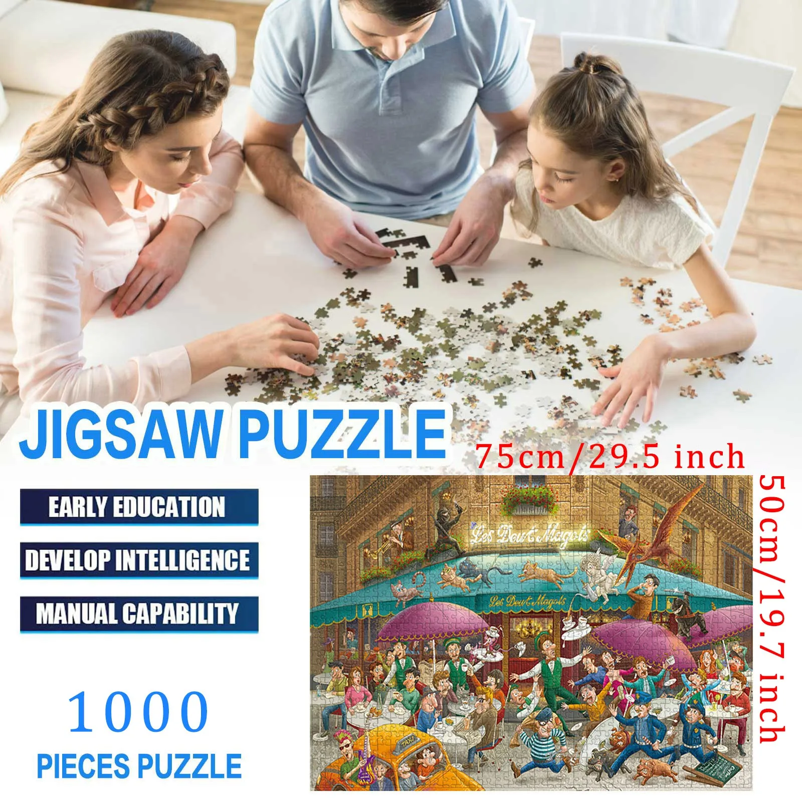 1000 Pieces Jigsaw Cartoon Puzzles Cofe House Puzzles Kids Adult Intelligence Puzzles Children's Toy
1000 Pieces Jigsaw Cartoon Puzzles Cofe House Puzzles Kids Adult Intelligence Puzzles Children's Toy