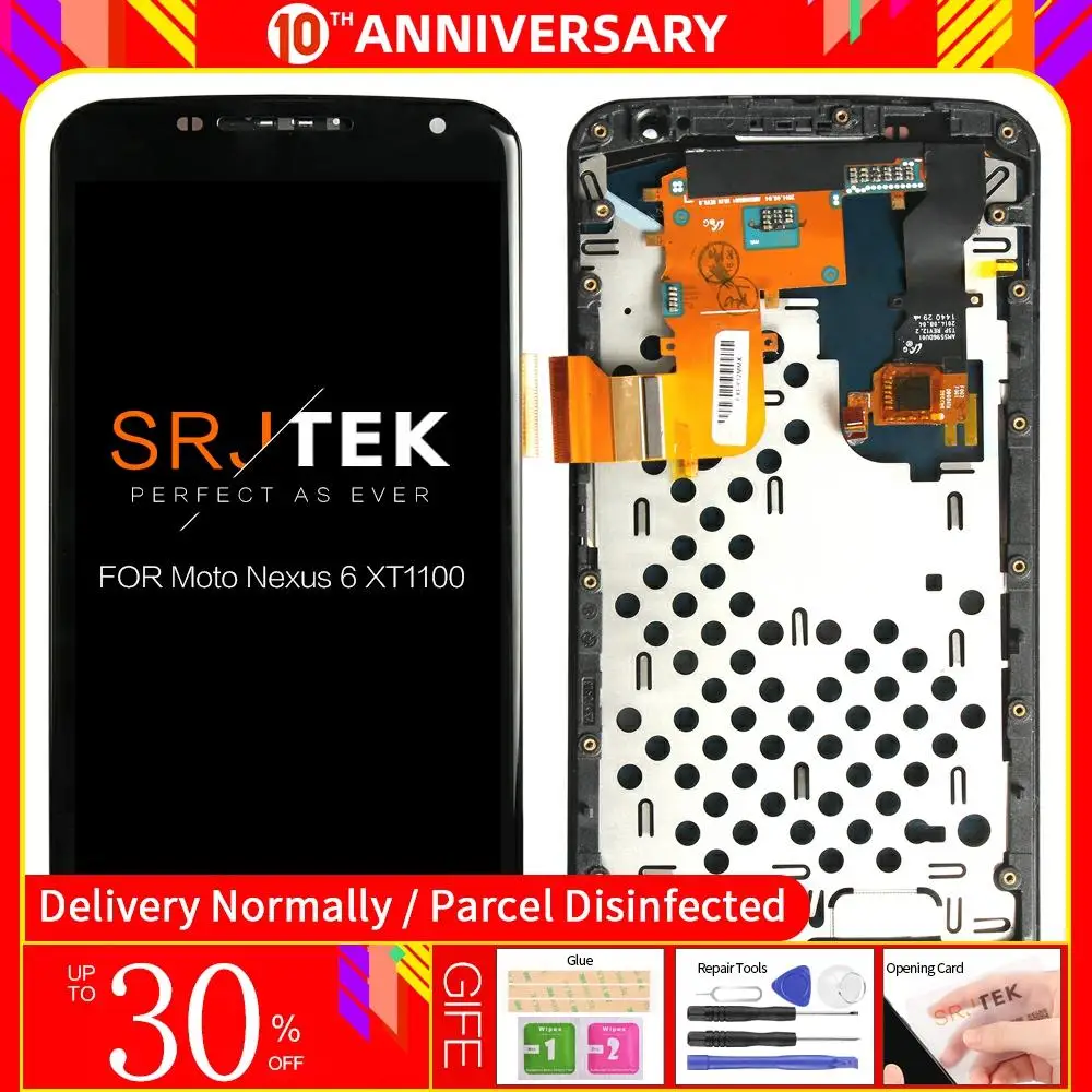 ORIGINAL Tested 5.96 inch Display For Google Motorola Moto Nexus 6 XT1100 LCD Touch Screen Digitizer Assembly XT1103
ORIGINAL Tested 5.96 inch Display For Google Motorola Moto Nexus 6 XT1100 LCD Touch Screen Digitizer Assembly XT1103