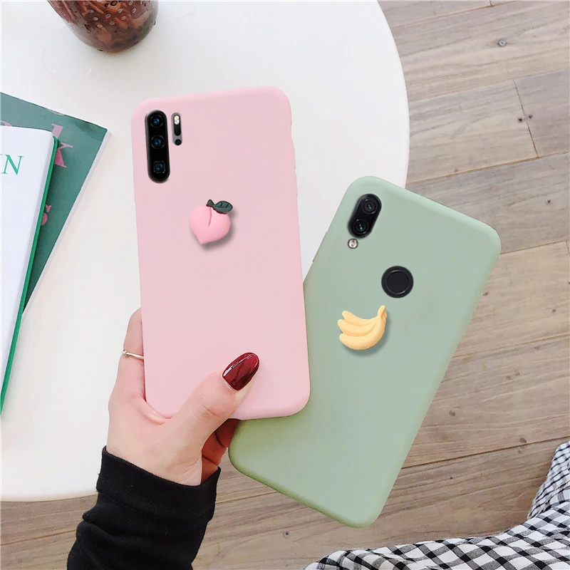 Милый 3D фруктовый силиконовый чехол для huawei p30 p20 p smart lite pro plus 2019 красочный матовый