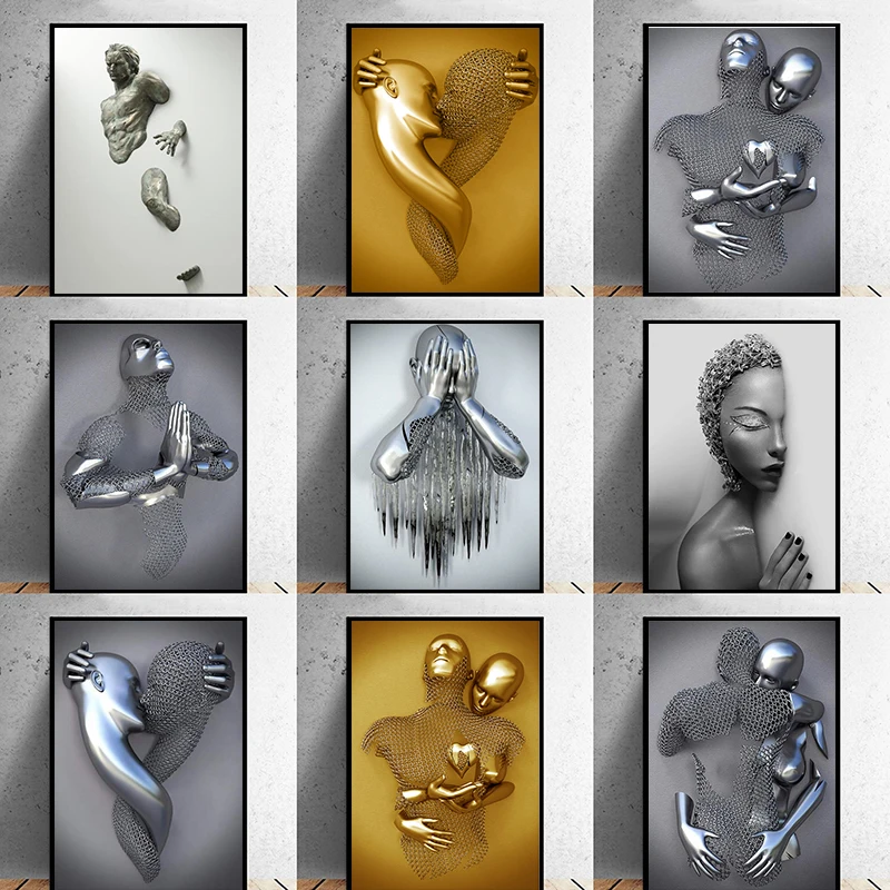 Metal Figure Statue Art Canvas Painting Romantic Abstract Posters And Prints Wall Pictures Modern Living Room Christmas Gifts
Metal Figure Statue Art Canvas Painting Romantic Abstract Posters And Prints Wall Pictures Modern Living Room Christmas Gifts