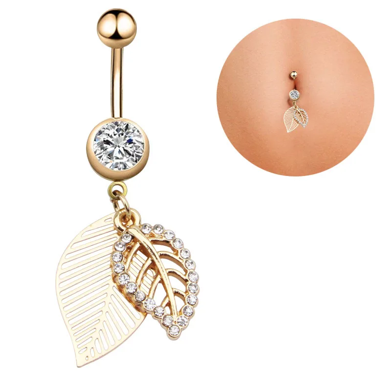 Sexy Women Piercing Goth Leaf Pendant Navel Rings Stainless Steel Zircon Female Body Jewelry Women's Belly Button Piercings
Sexy Women Piercing Goth Leaf Pendant Navel Rings Stainless Steel Zircon Female Body Jewelry Women's Belly Button Piercings